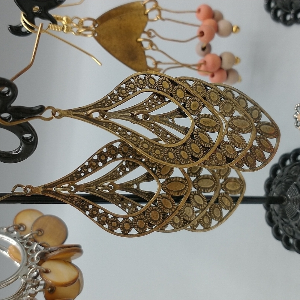Mixed bag of vintage and boho earrings
